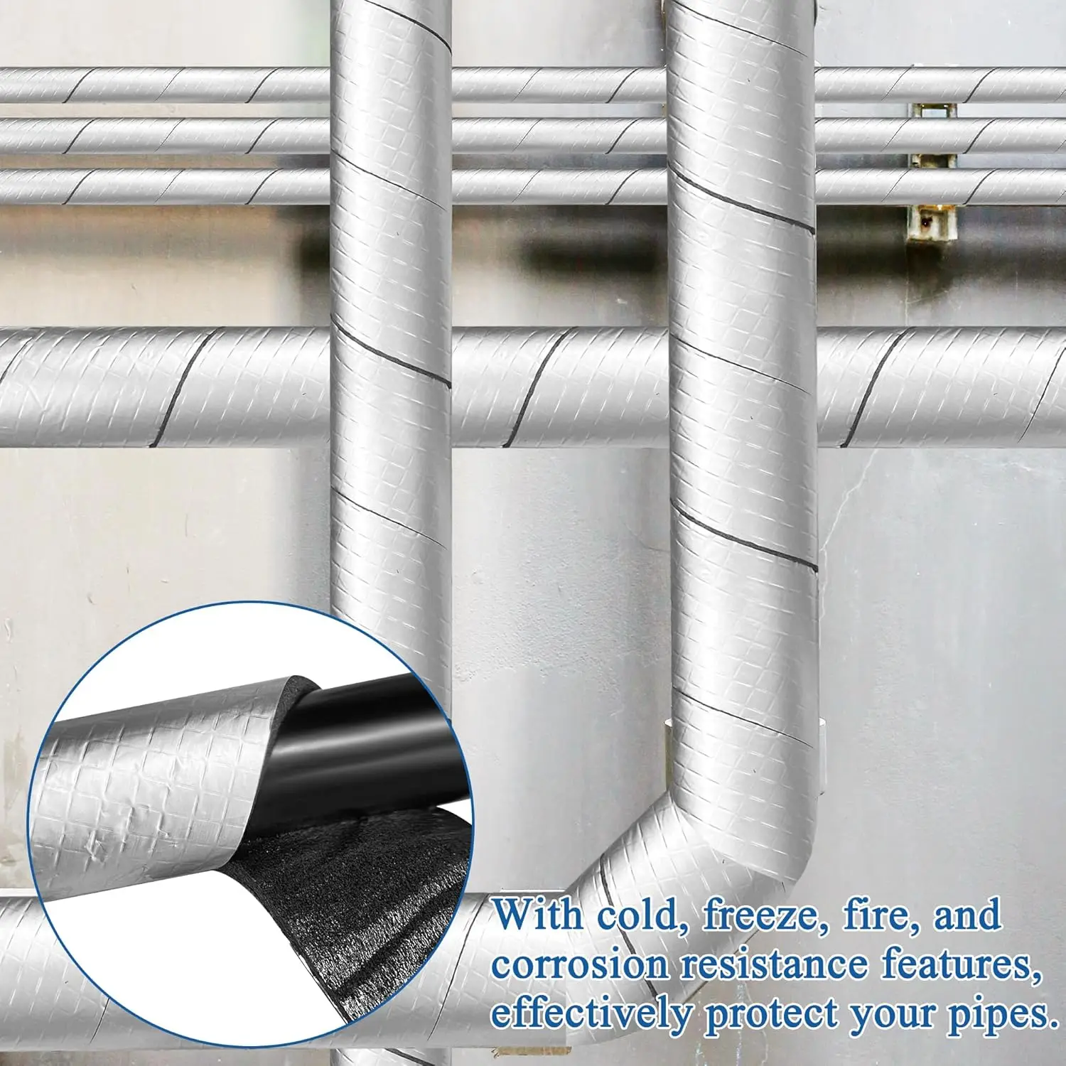 1-5Roll Aluminum Foil Foam Pip - Pipe Insulation Foam 评论和价格